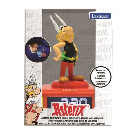 Sveglia digitale con luce notturna LEXIBOOK - Asterix - Luce e suono 3D - Per bambini