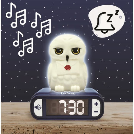 Sveglia digitale con luce notturna LEXIBOOK - Hedwig - Luce e suono 3D - Per bambini