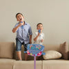 Microfono Stitch su supporto regolabile illuminato con altoparlante, 2 microfoni ed effetti vocali, altoparlante Bluetooth