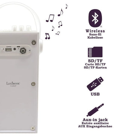 Altoparlante Bluetooth portatile alla moda con microfono ed effetti di luce iParty LEXIBOOK