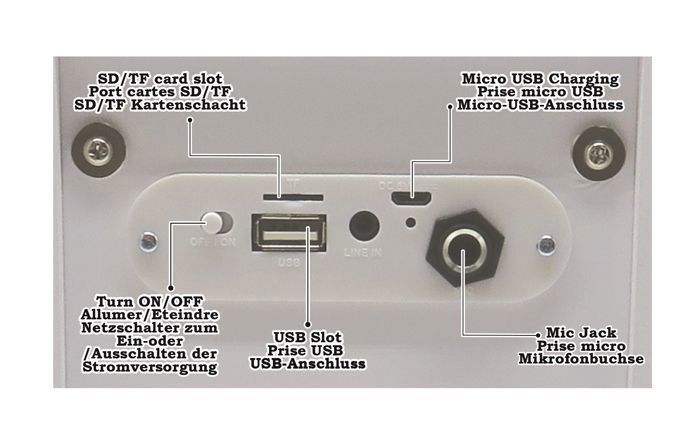 Altoparlante Bluetooth portatile alla moda con microfono ed effetti di luce iParty LEXIBOOK