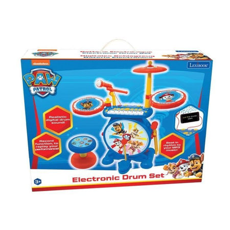PAT PATROUILLE - Batteria elettronica luminosa 3 in 1 completa - Tastiera, piatti e sgabello