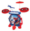 SPIDER-MAN Kit completo di batteria elettronica leggera con tastiera, piatti e sgabello - LEXIBOOK