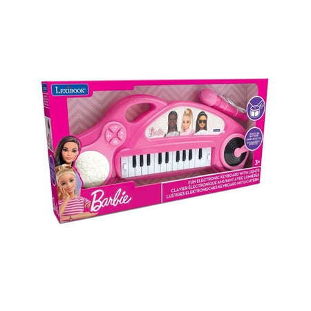 Pianoforte elettronico per bambini Barbie con effetti luminosi e microfono