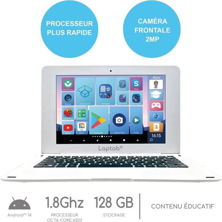 Laptop touchscreen LAPTAB per bambini dai 7 anni in su - marca LEXIBOOK - Garanzia 2 anni