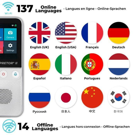 Traductor de voz instantáneo LEXIBOOK Interpretor 2 basado en inteligencia artificial - 137 idiomas con cámara