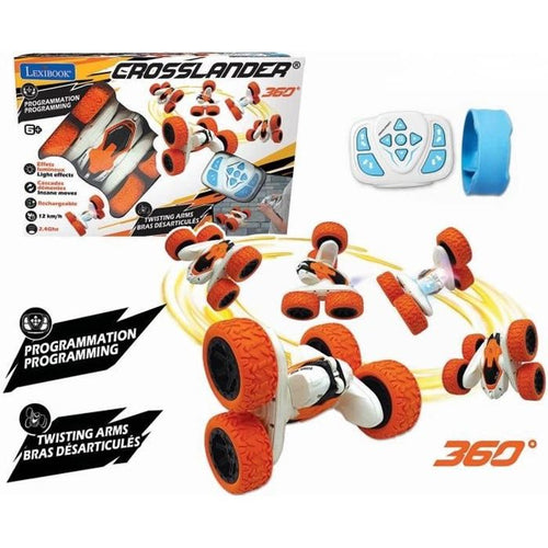 CROSSLANDER Coche de control remoto todoterreno ligero programable y recargable con control de mueca - LEXIBOOK