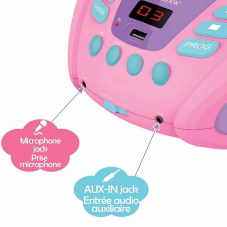 Lettore CD portatile Bluetooth Unicorn con effetti di luce e USB
