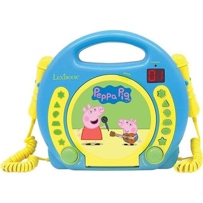 LEXIBOOK - PEPPA PIG - Lettore CD per karaoke per bambini con 2 microfoni