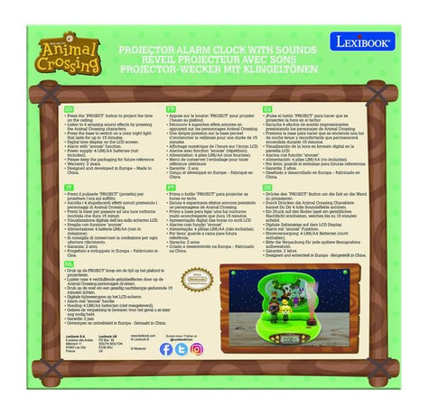 ANIMAL CROSSING - Sveglia con proiettore 3D con suoni