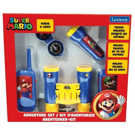 Super Mario - Kit avventuriero - Walkie-Talkie portata 120m, binocolo e bussola