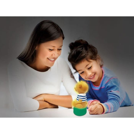 LEXIBOOK - Contatore di storie 3D dell'orso - con luce notturna, musica e variazione di colore 17 cm (francese)