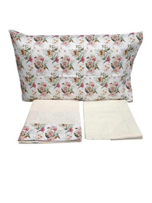 Completo Lenzuola Matrimoniale Papalina LEM159 Cotone con Balza
