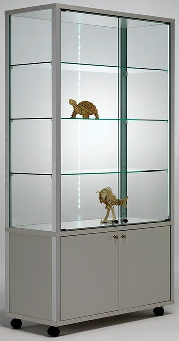 Vetrina da esposizione con mobiletto e illuminazione LED cm. 100,2x43,7x183h