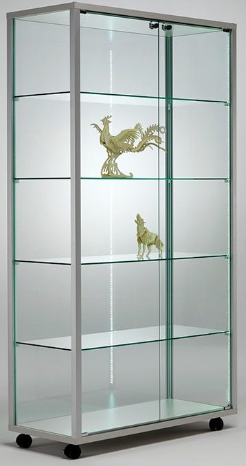 Vetrina espositiva con illuminazione LED e piani regolabili cm. 100,2x53,7x183,5h