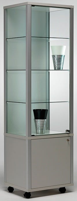 Vetrina espositiva con mobile e illuminazione LED cm. 53,7x43,7x183h