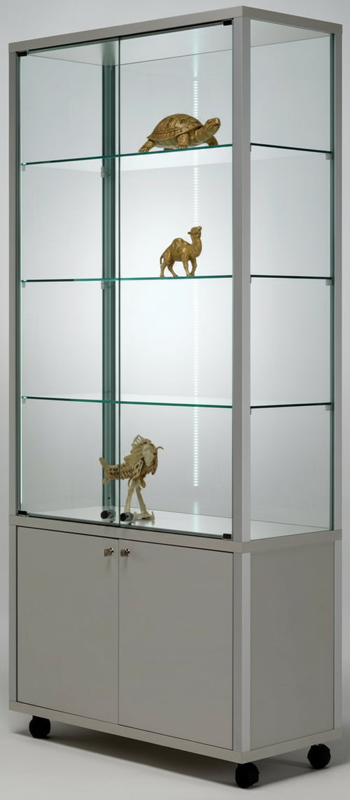 Vetrina espositiva con mobiletto e illuminazione LED cm. 80,2x43,7x183h