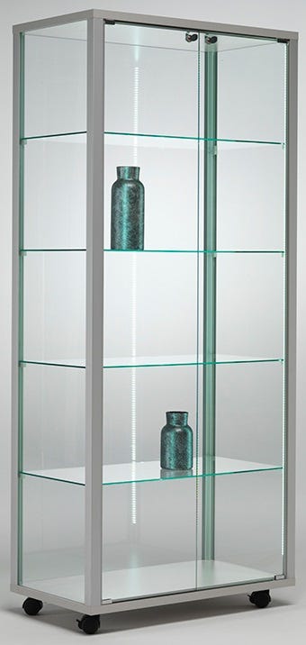 Vetrina da esposizione con ripiani regolabili e illuminazione LED cm. 80,2x53,7x183,5h