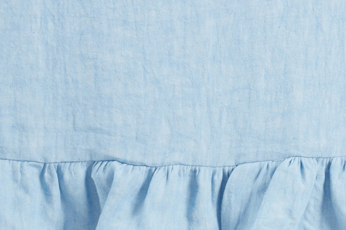 Tovaglia da tavola in 100% puro lino lavato delavè stone washed morbido resistente elegante made in italy  Orizzonte con Frou Frou