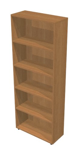 Libreria a giorno in melaminico per ufficio cm. 76x32x196h