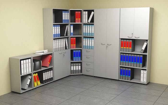 Libreria mobile per ufficio con piani a giorno in legno cm. 40x32x81,5h