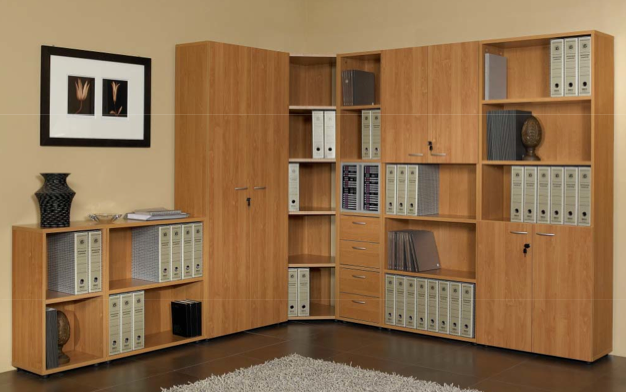 Libreria mobile per ufficio con piani a giorno in legno cm. 40x32x81,5h