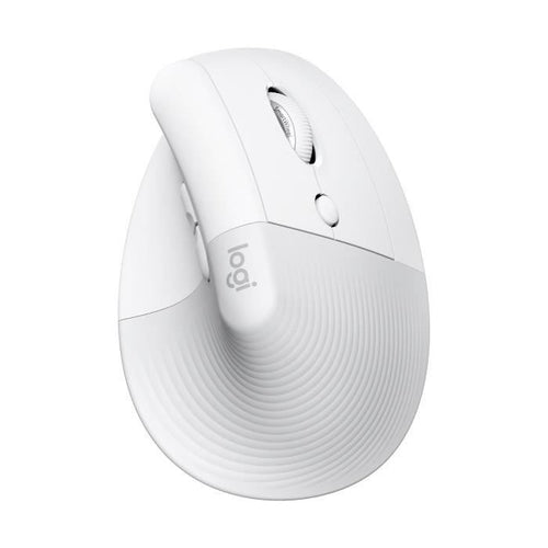 Logitech Lift Mouse Wireless Verticale Ergonomico, Ricevitore USB Bluetooth o Logi Bolt, Silenzioso - Off-White