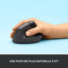 Logitech Lift Mouse Wireless Verticale Ergonomico, Ricevitore USB Bluetooth o Logi Bolt, Silenzioso - Grafite
