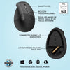 Logitech Lift Mouse Wireless Verticale Ergonomico, Ricevitore USB Bluetooth o Logi Bolt, Silenzioso - Grafite