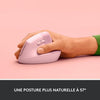 Logitech Lift Mouse Wireless Verticale Ergonomico, Ricevitore USB Bluetooth o Logi Bolt, Silenzioso - Rosa