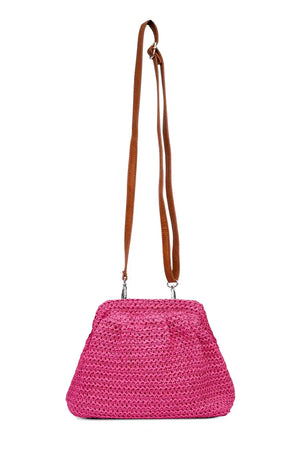 Pochette paglia con tracolla | ICONIQUE