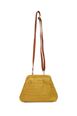 Pochette paglia con tracolla | ICONIQUE