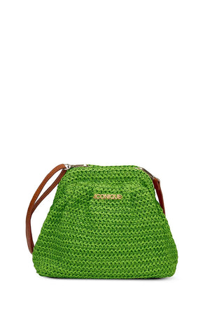 Pochette paglia con tracolla | ICONIQUE