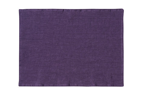 Set di 2 tovagliette americane coppia tovagliette 35 X 50 CM in 100% puro lino lavato delavè stone washed morbido resistente elegante made in italy  VIOLA