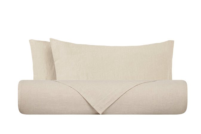 Parure copripiumino in puro lino stone washed Bollito