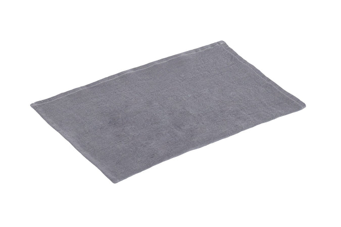 Set di 2 tovagliette americane coppia tovagliette 35 X 50 CM in 100% puro lino lavato delavè stone washed morbido resistente elegante made in italy ANTRACITE - Vanita di raso