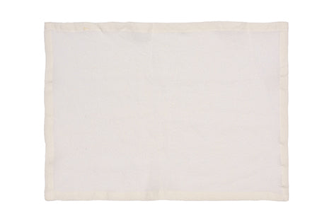 Set di 2 tovagliette americane coppia tovagliette 35 X 50 CM in 100% puro lino lavato delavè stone washed morbido resistente elegante made in italy AVORIO - Vanita di raso