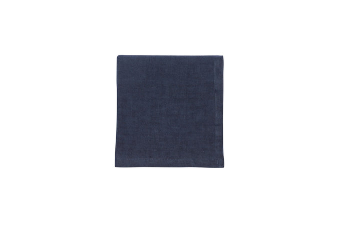 Set di 6 tovaglioli da tavola 45 X 45 CM in 100% puro lino lavato delavè stone washed morbido resistente elegante made in italy BLU NOTTE