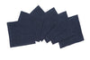 Set di 6 tovaglioli da tavola 45 X 45 CM in 100% puro lino lavato delavè stone washed morbido resistente elegante made in italy BLU NOTTE