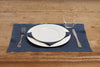 Set di 2 tovagliette americane coppia tovagliette 35 X 50 CM in 100% puro lino lavato delavè stone washed morbido resistente elegante made in italy BLU NOTTE - Vanita di raso