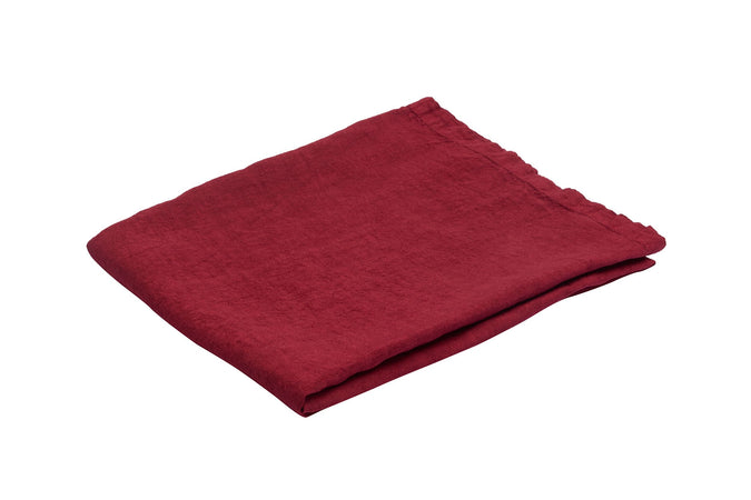 Runner da tavola in 100% puro lino lavato delavè stone washed morbido resistente elegante made in italy BORDEAUX - Vanita di raso