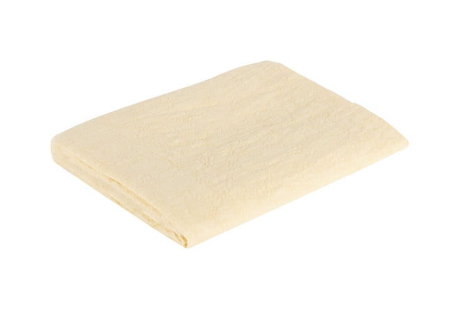 Runner da tavola in 100% puro lino lavato delavè stone washed morbido resistente elegante made in italy GIALLO PASTELLO - Vanita di raso