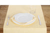 Runner da tavola in 100% puro lino lavato delavè stone washed morbido resistente elegante made in italy GIALLO PASTELLO - Vanita di raso