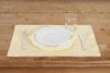 Set di 2 tovagliette americane coppia tovagliette 35 X 50 CM in 100% puro lino lavato delavè stone washed morbido resistente elegante made in italy GIALLO PASTELLO - Vanita di raso