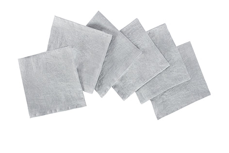 Set di 6 tovaglioli da tavola 45 X 45 CM in 100% puro lino lavato delavè stone washed morbido resistente elegante made in italy  GRIGIO