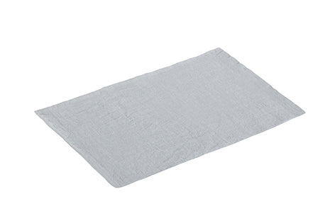 Set di 2 tovagliette americane coppia tovagliette 35 X 50 CM in 100% puro lino lavato delavè stone washed morbido resistente elegante made in italy  GRIGIO - Vanita di raso