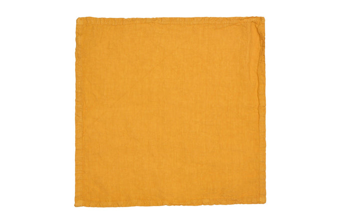 Set di 6 tovaglioli da tavola 45 X 45 CM in 100% puro lino lavato delavè stone washed morbido resistente elegante made in italy  OCRA
