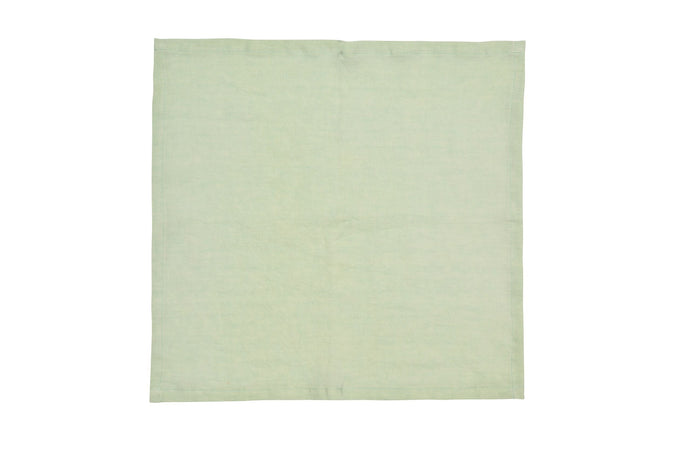 Set di 6 tovaglioli da tavola 45 X 45 CM in 100% puro lino lavato delavè stone washed morbido resistente elegante made in italy VERDE MENTA