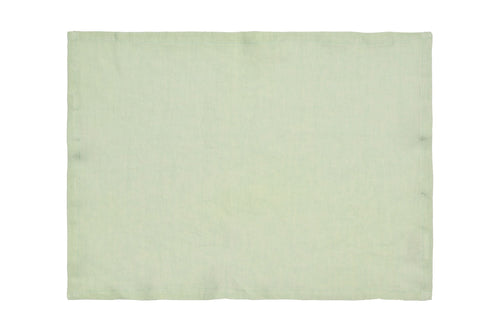 Set di 2 tovagliette americane coppia tovagliette 35 X 50 CM in 100% puro lino lavato delavè stone washed morbido resistente elegante made in italy VERDE MENTA - Vanita di raso