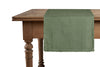 Runner da tavola in 100% puro lino lavato delavè stone washed morbido resistente elegante made in italy VERDE OLIVA - Vanita di raso